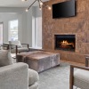 clubhouse seating area beside fireplace