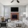 a living room with a fireplace