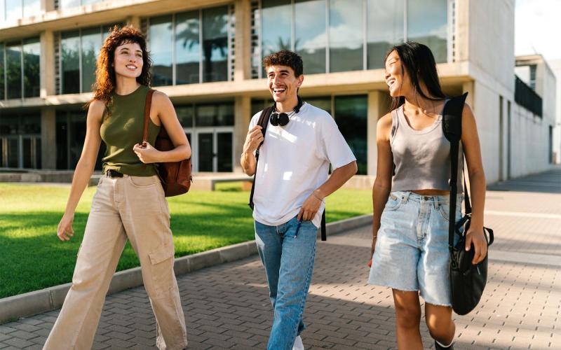 a group of people walking